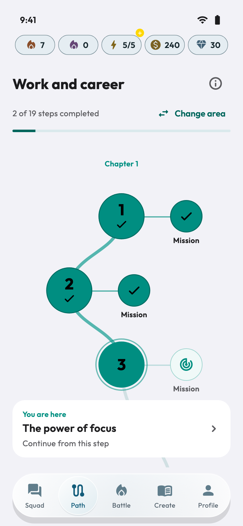 Path — App screens with demonstration data